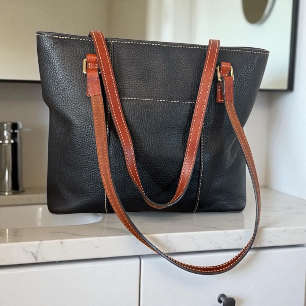 Dooney & Bourke Black Pebbled Leather Tote - Picture 3 of 5